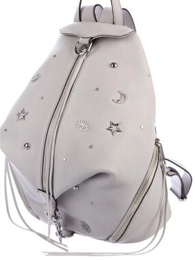 Rebecca Minkoff Light Gray Star & Moon Studded Backpack